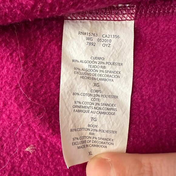 Champion Sweatshirt Womens XL Full Zip Hoodie Pink Long Sleeve Authentic - Picture 11 of 12